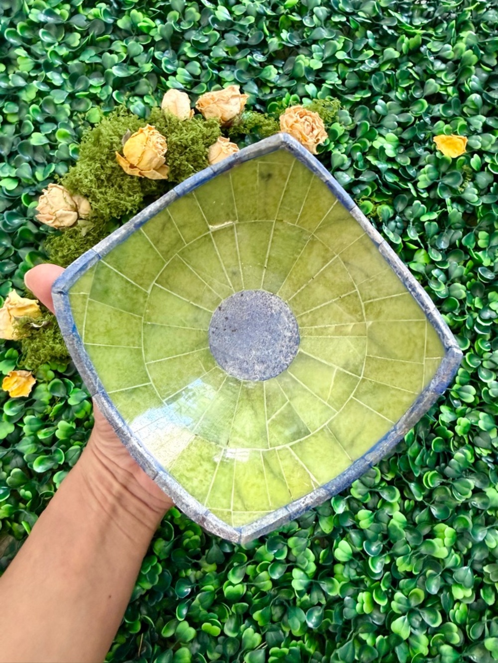 Serpentine & Lapis Lazuli bowl